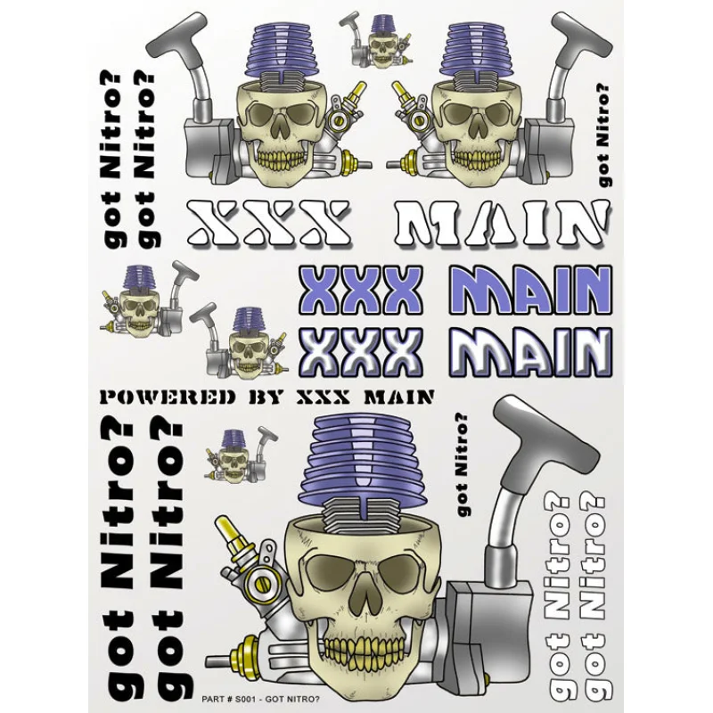 XXX Main XXXS001 Got Nitro? Sticker Sheet RC Decal