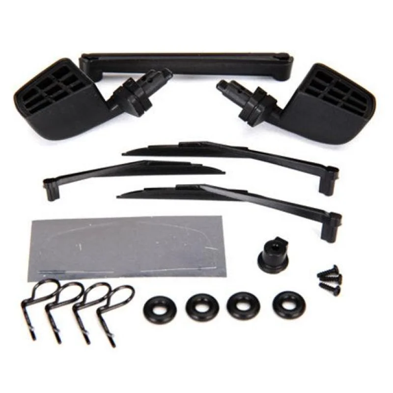 Traxxas 8817 Mirrors Side Black (Left & Right)/ O-rings (4)/ Windshield Wipers