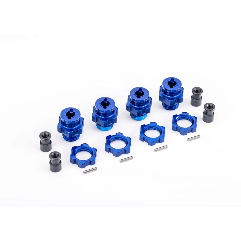 Traxxas 9086 17 mm Blue Aluminum Splined Hubs w/ Nuts (4) Jato Rustler Slash Ford Raptor 4×4
