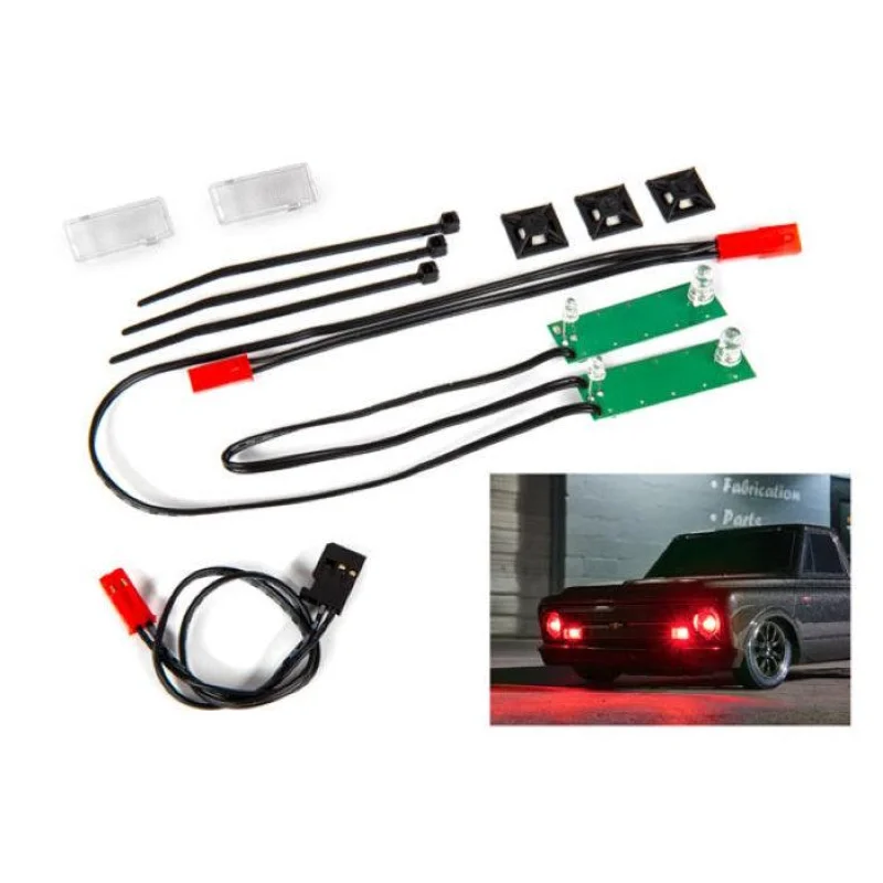Traxxas 9496R Led light Set Front Complete (Red) Drag Slash