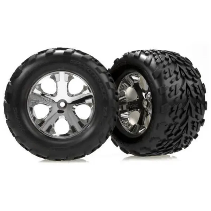 Traxxas TRA3669 Front All-Star Chrome Wheels & Talon Tires