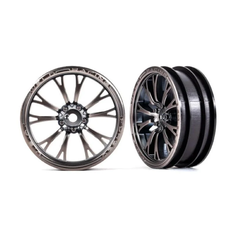 Traxxas 9472A Wheels Weld Satin Black Chrome (Front) (2) Drag Slash