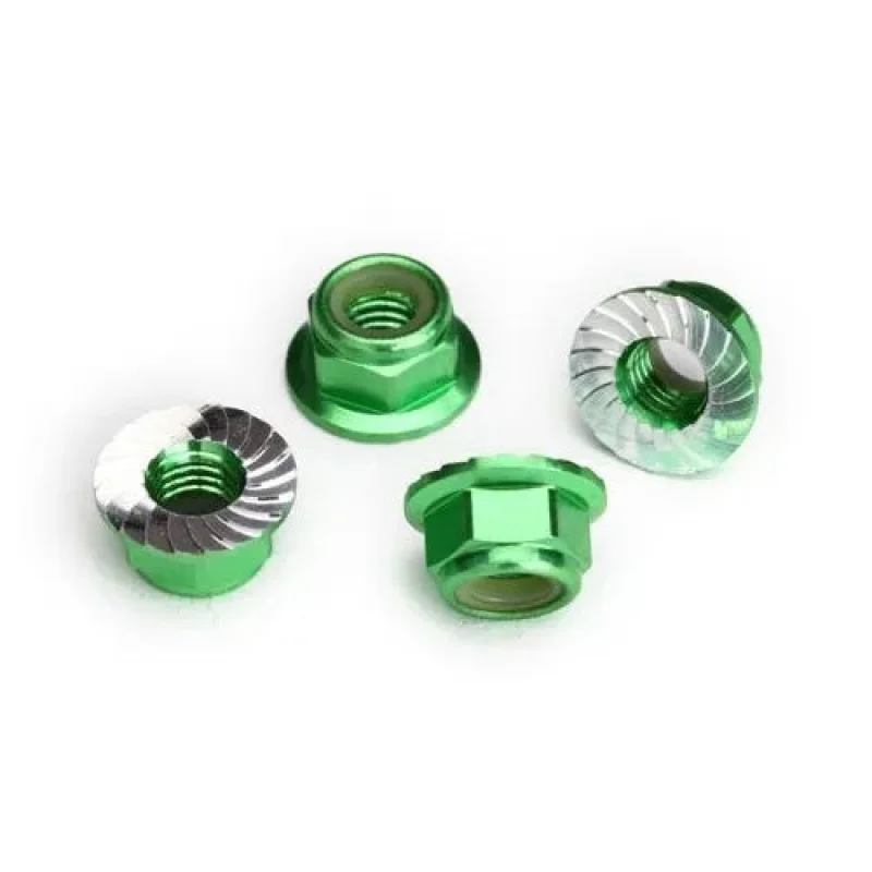 Traxxas TRA8447G 5mm Aluminum Flanged Nylon Locking Nuts Green Maxx/UDR