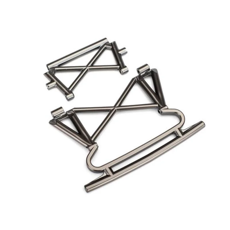 Traxxas Bumper Front /Bumper Support (Satin Black Chrome-Plated) Desert Racer