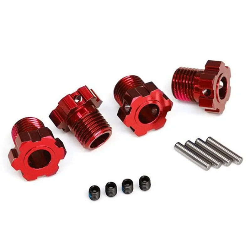 Traxxas 8654R Red 17mm Splined Wheel Hub Set (4)